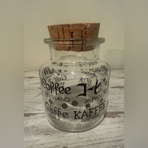 70’s Maastricht Randwyck Glass Cork Top Coffee Canister Coffee Languages Holland